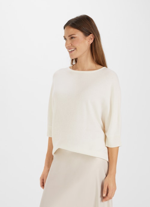 Casual Fit Knitwear Cashmere Blend - Sweater eggshell