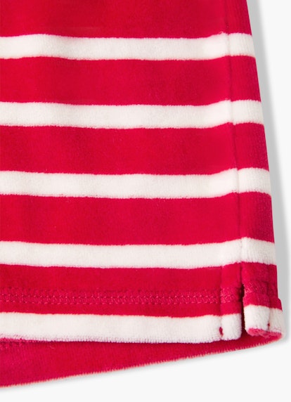 Medium Length Hosen Monaco Baby Shorts Velvet Striped red-eggshell