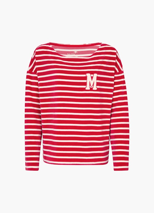 Coupe Loose Fit Sweat-shirts Monaco Baby Sweater Velvet Striped red-eggshell