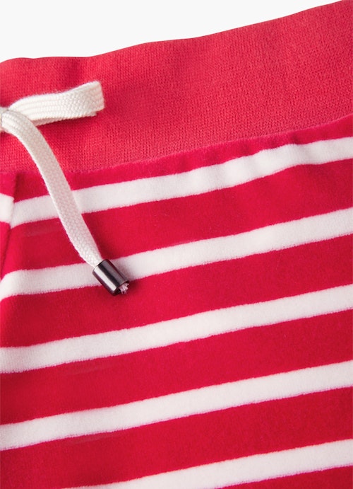 Medium Length Pants Monaco Baby Shorts Velvet Striped red-eggshell