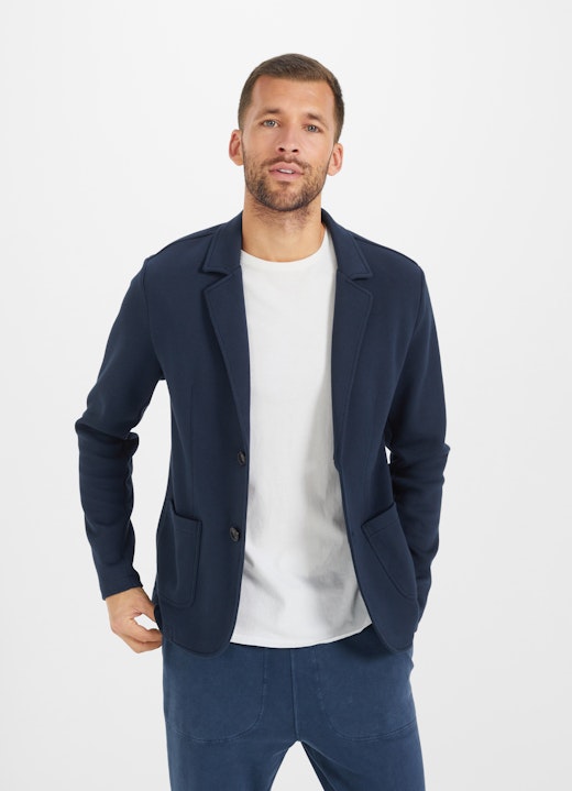 Regular Fit Jackets Interlock Pique - Blazer dark ink