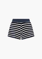 Medium Length Hosen Monaco Baby Shorts Velvet Striped navy-eggshell