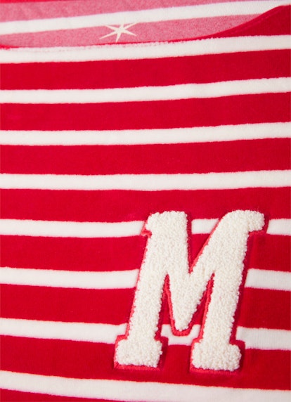 Loose Fit Sweatshirts Monaco Baby Sweater Velvet Striped red-eggshell