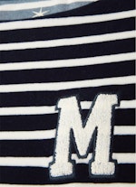 Loose Fit Sweatshirts Monaco Baby Sweater Velvet Striped navy-eggshell
