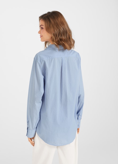Regular Fit Blusen Popeline Bluse cash.blue
