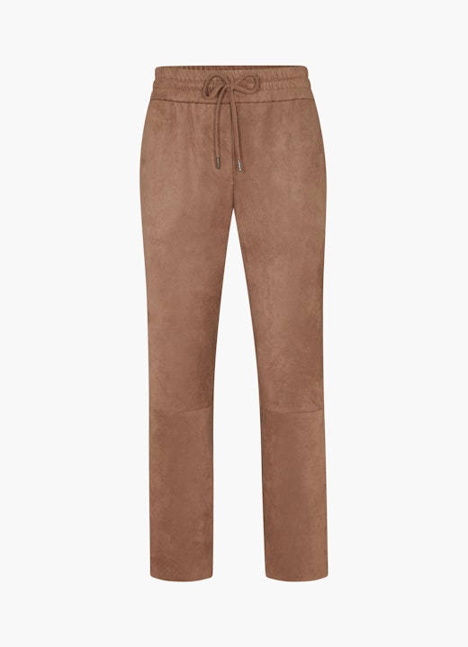 Casual Fit Hosen Tech Velours - Hose tobacco