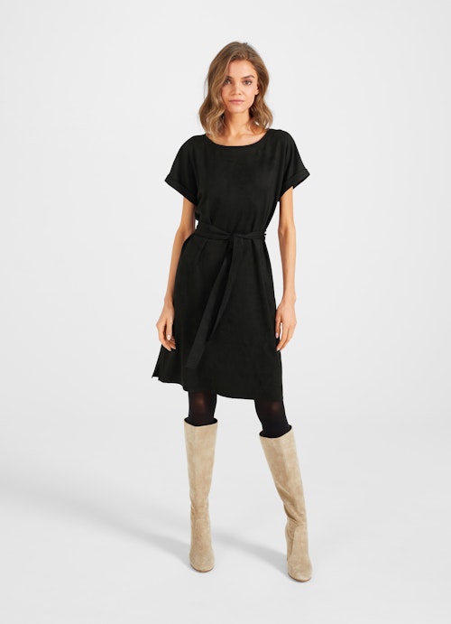 Regular Fit Kleider Tech Velours - Kleid black