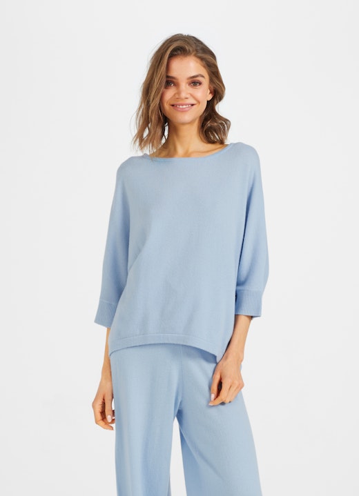 Coupe Regular Fit Sweat-shirts Cashmere Blend - Pulls cash.blue