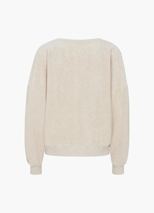 Loose Fit Sweatshirts Velvet - Sweatshirt crème mel.