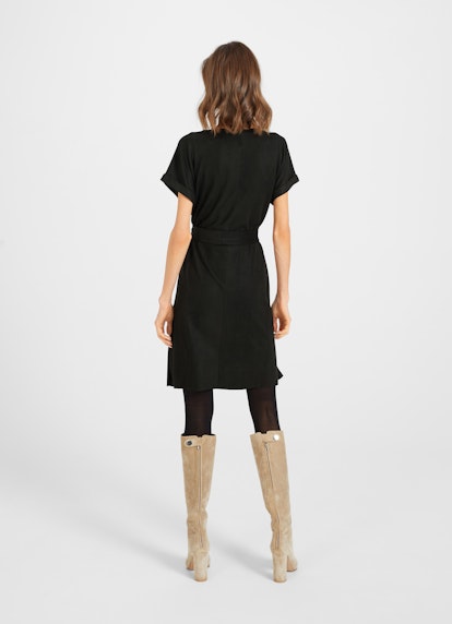 Regular Fit Kleider Tech Velours - Kleid black