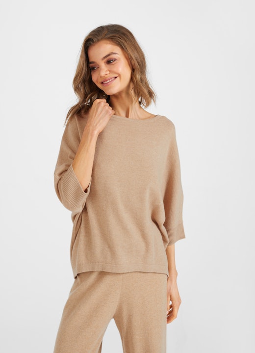 Casual Fit Sweatshirts Cashmere Blend - Sweater camel