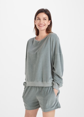 Coupe Loose Fit Sweat-shirts Sweat-shirt en velours stormy green