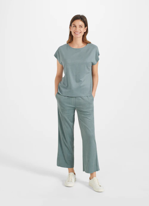 Coupe Regular Fit T-shirts Tech Velours - T-shirt stormy green