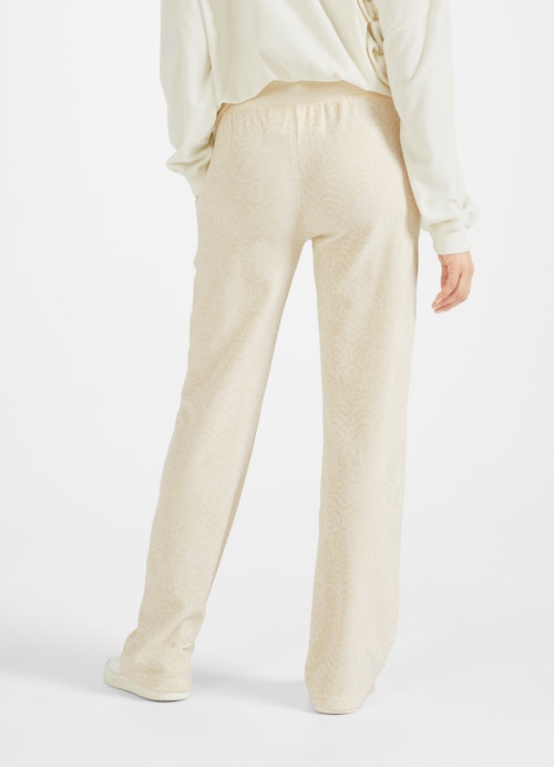 Wide Leg Hosen Samt - Sweatpants eggshell