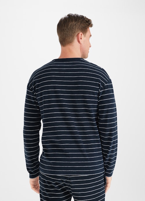 Casual Fit Long sleeve tops Terrycloth longsleeve dark ink