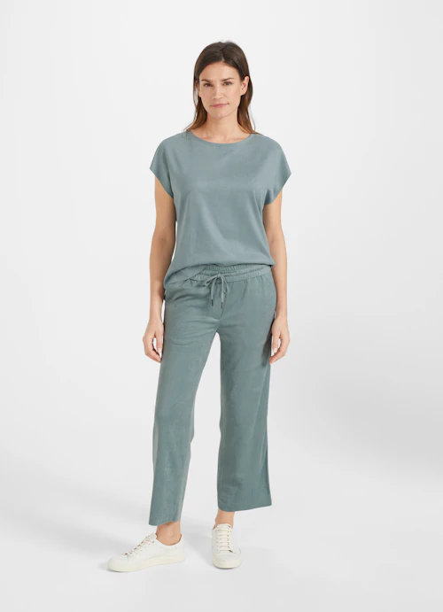 Coupe Wide Leg Pantalons Tech Velours - Pantalon Culotte stormy green
