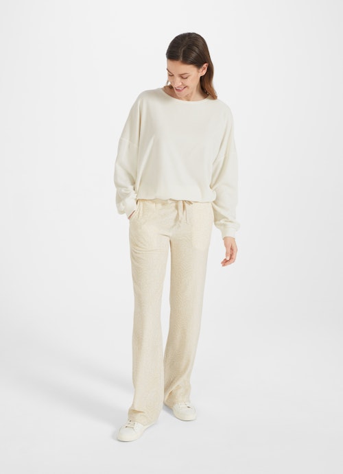 Wide Leg Hosen Samt - Sweatpants eggshell