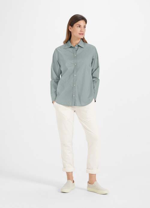 Regular Fit Blusen Popeline Bluse stormy green