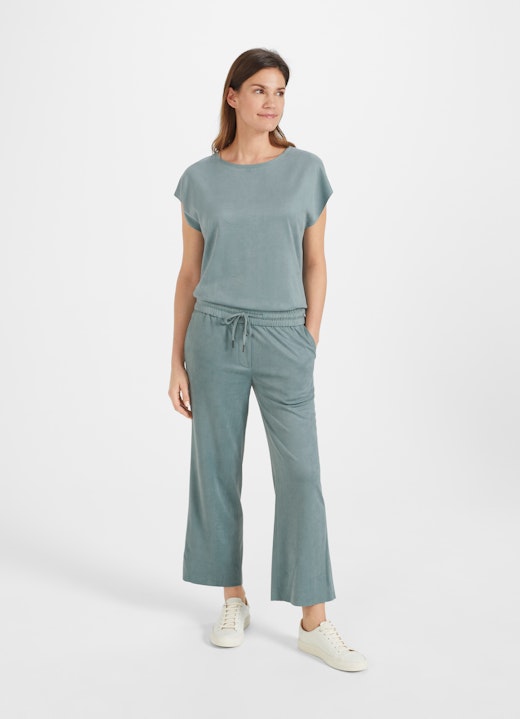 Coupe Wide Leg Fit Pantalons Tech Velours - Pantalon Culotte stormy green