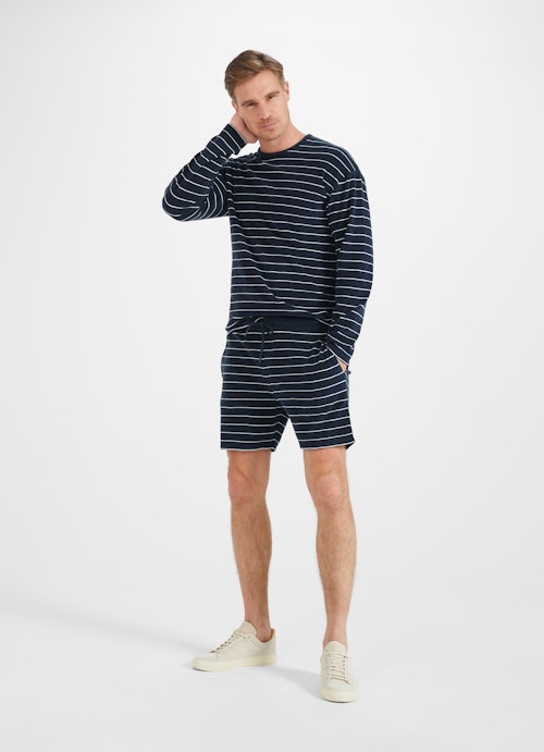 Casual Fit Long sleeve tops Terrycloth longsleeve dark ink