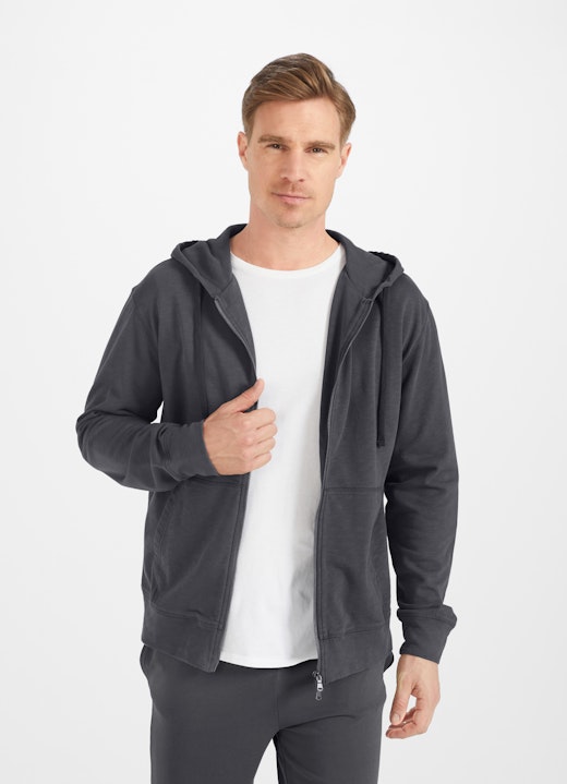 Regular Fit Jackets Hoodie Sweat Jacket smoke