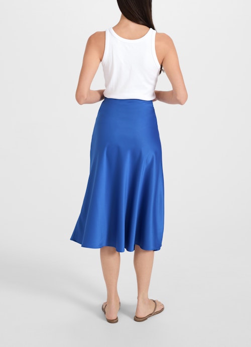 Medium Length Skirts Satin - Skirt french blue