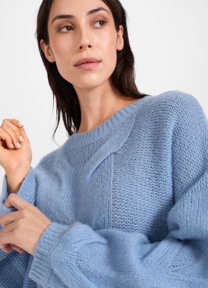 Coupe oversize Maille Cashmere Blend - Pull cornflower