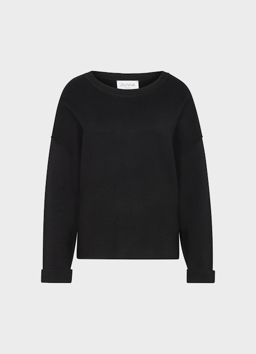 Casual Fit Strick Sweatshirt black