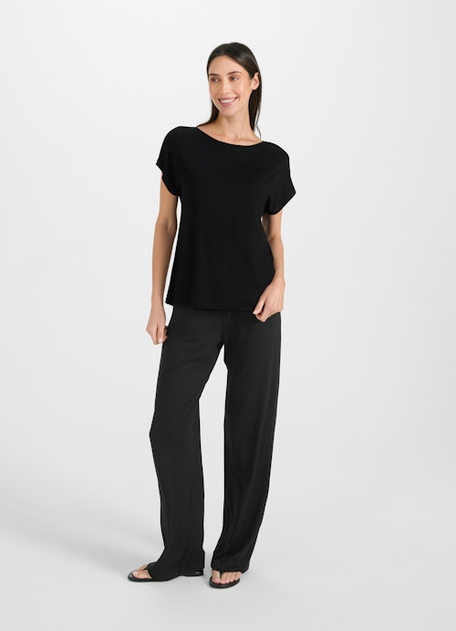 Wide Leg Pants Wide Leg Fit - Jersey Trousers black