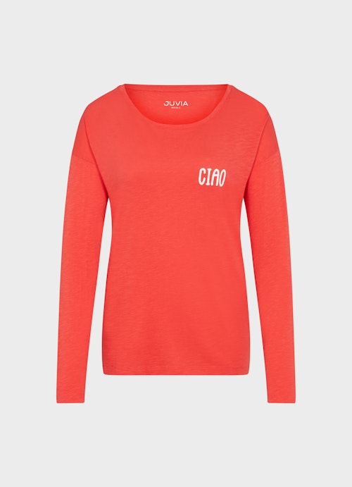 Coupe oversize T-shirts à manches longues Longsleeve poppy red