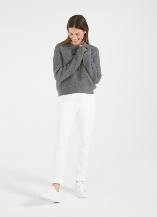 Casual Fit Strick Cashmere blend - Pullover steel grey mel.