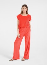 Wide Leg Fit Pants Terrycloth - Sweatpants poppy red