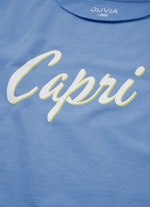 Oversized Fit Sweatshirts Capri Fleece Sweater Shortsleeve cornflower
