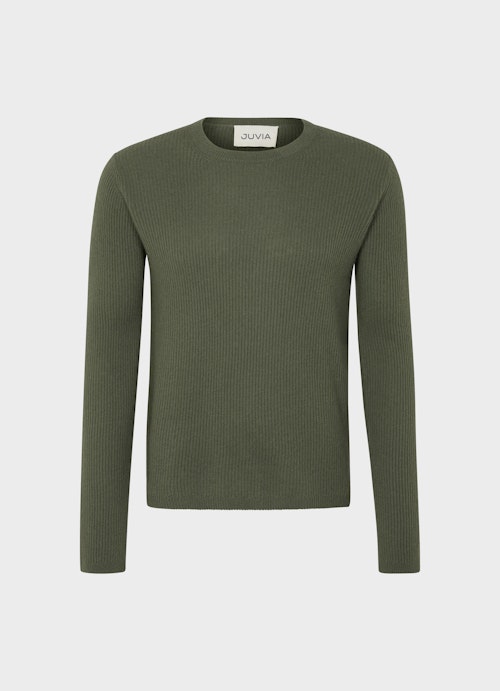 Coupe Regular Fit Maille Cashmere Blend - Pulls soft jungle green