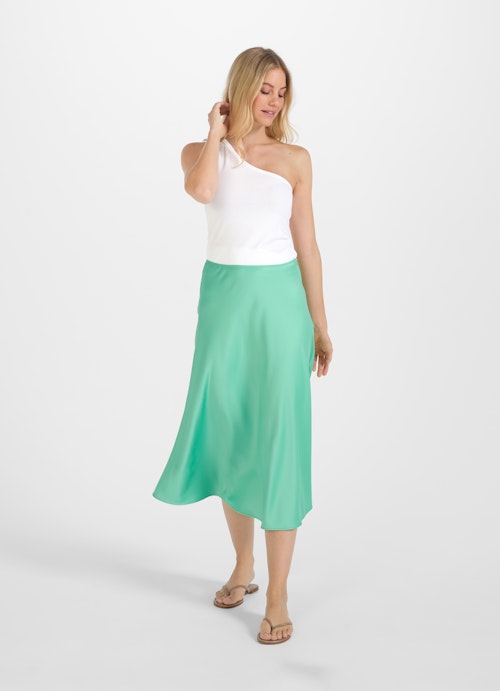 Medium Length Skirts Satin - Skirt spring green