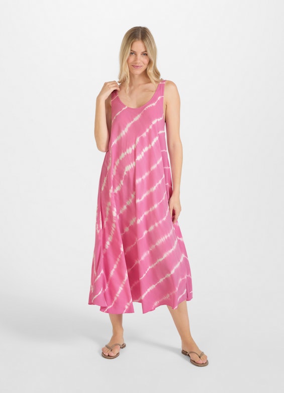 Medium Length Dresses Viscose - Dress electric pink