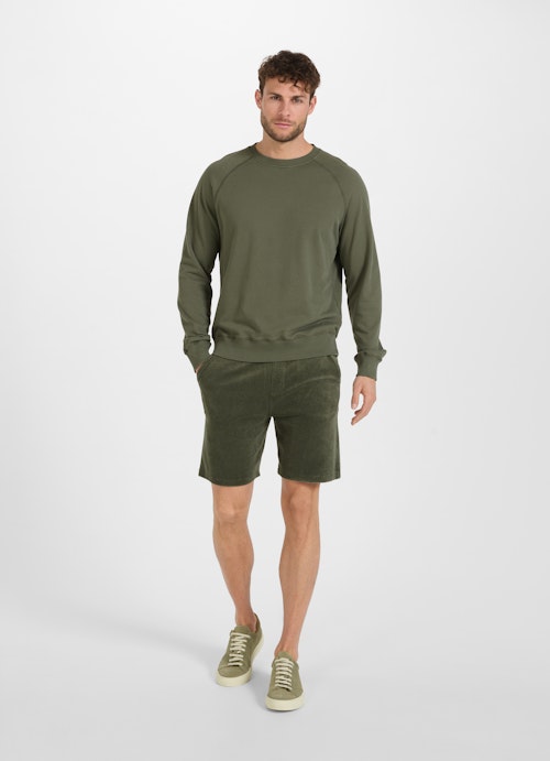 Coupe Regular Fit Pulls Sweat en éponge soft jungle green