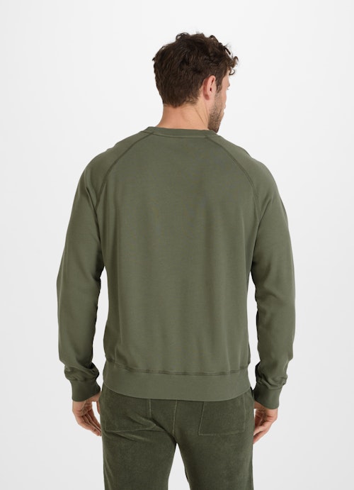 Coupe Regular Fit Pulls Sweat en éponge soft jungle green