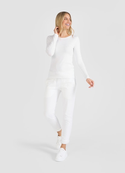 Slim Fit Long sleeve tops Jersey Modal - Longsleeve white