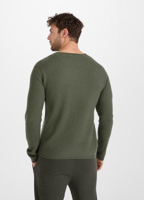Coupe Regular Fit Maille Cashmere Blend - Pulls soft jungle green