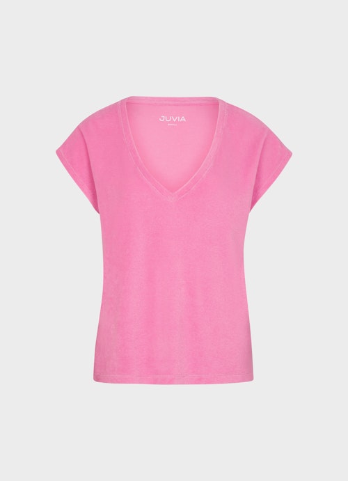 Regular Fit T-shirts Terrycloth - T-Shirt electric pink
