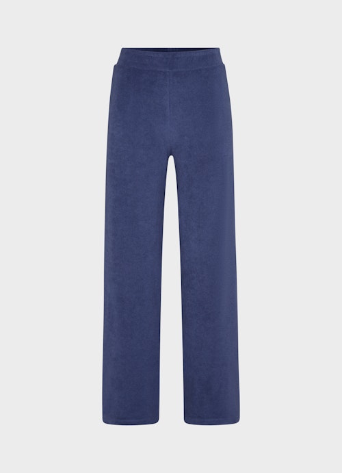 Wide Leg Fit Pants Terrycloth - Sweatpants ink blue