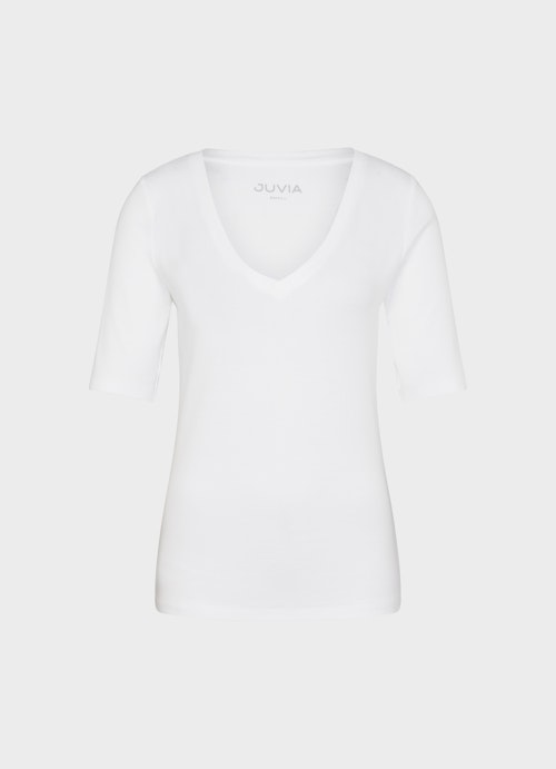Slim Fit T-Shirts Jersey Modal - Longsleeve white