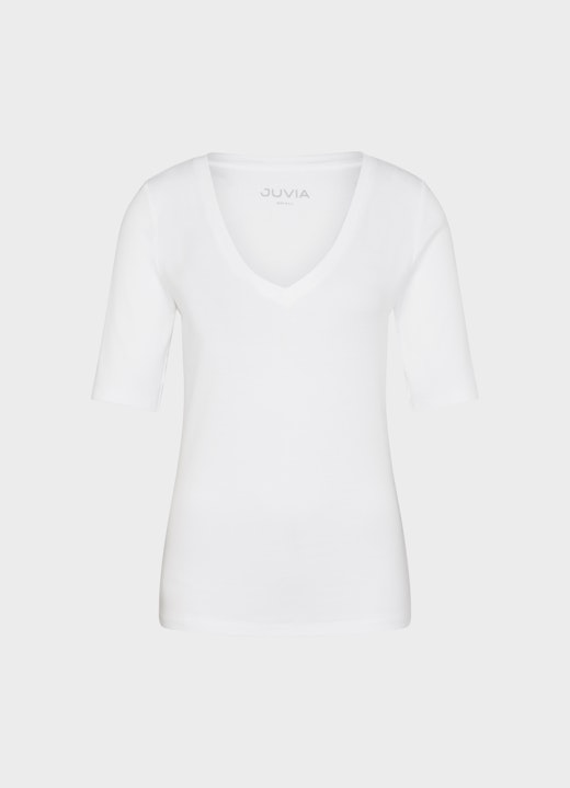 Slim Fit T-Shirts Jersey Modal - Longsleeve white