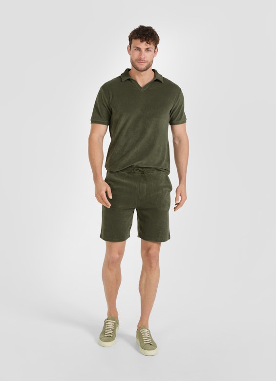 Slim Fit Bermudas Frottee - Shorts soft jungle green