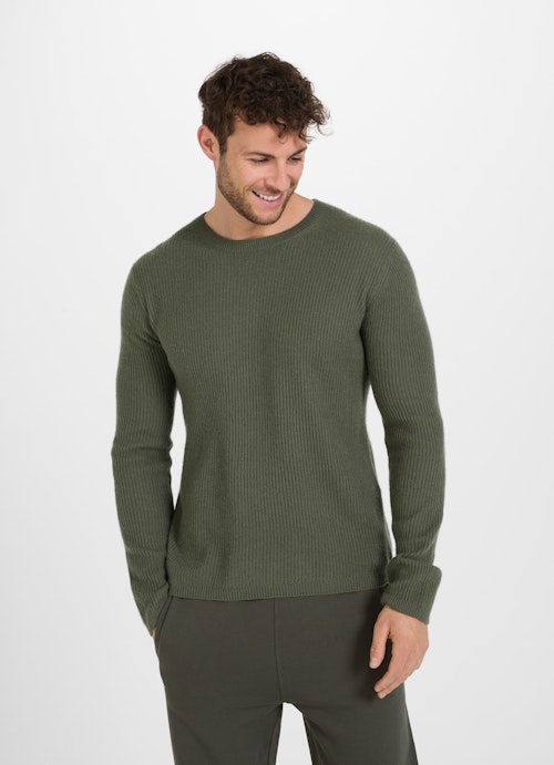 Coupe Regular Fit Maille Cashmere Blend - Pulls soft jungle green