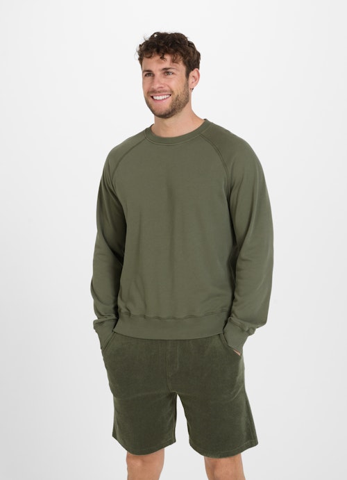 Regular Fit Sweaters Terrycloth - Sweater soft jungle green