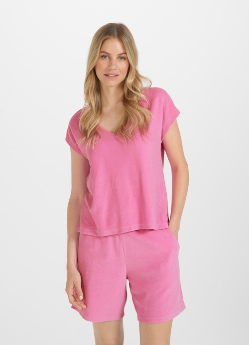 Regular Fit T-shirts Terrycloth - T-Shirt electric pink