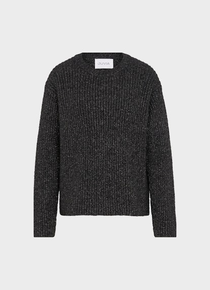 Casual Fit Strick Glitzer Strick - Pullover black