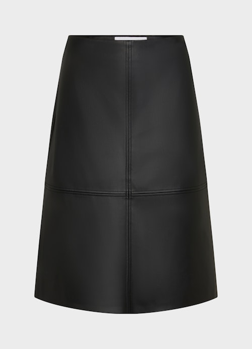 Medium Length Skirts Tech Leather - Skirt black